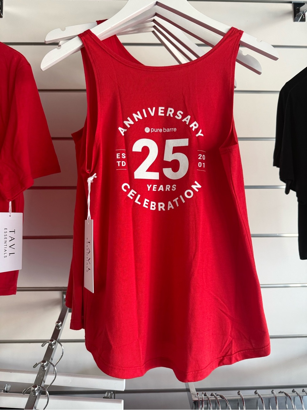 Pure Barre 25th anniversary Red Tank Top with "Strong Looks Different Here" - Picture 2 of 2